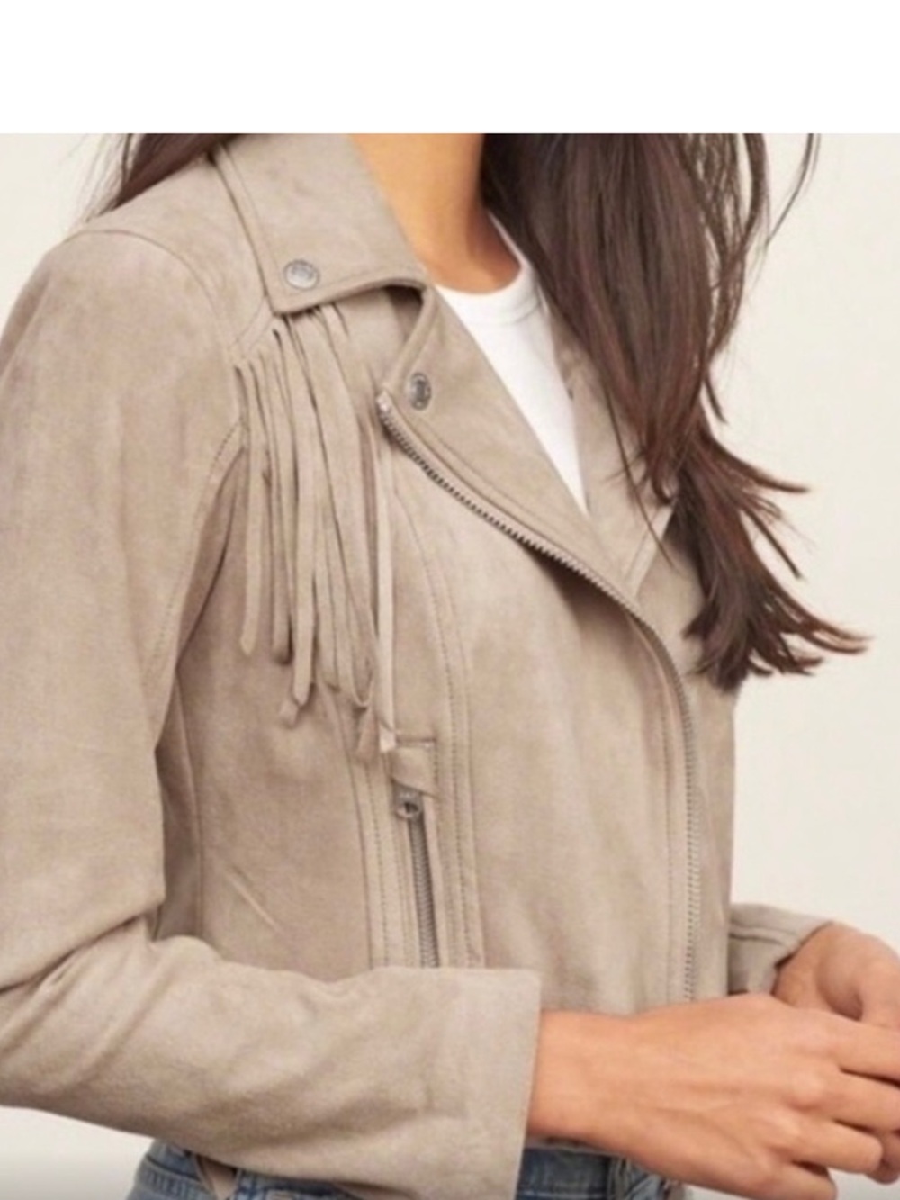 Abercrombie & Fitch Fringe Suede Jacket